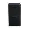 File Pedestal, Left or Right, 2 Legal/Letter-Size File Drawers, Black, 14.96" x 19.29" x 27.75"2