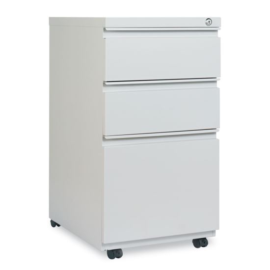 File Pedestal with Full-Length Pull, Left/Right, 3-Drawers: Box/Box/File, Legal/Letter, Light Gray, 14.96" x 19.29" x 27.75"1