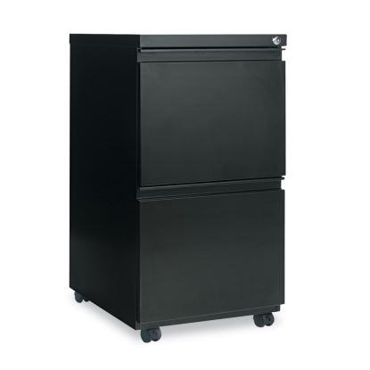 File Pedestal with Full-Length Pull, Left or Right, 2 Legal/Letter-Size File Drawers, Black, 14.96" x 19.29" x 27.75"1