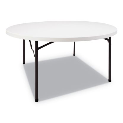 Round Plastic Folding Table, 60 dia x 29.25h, White1