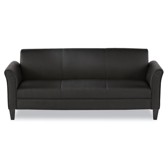 Alera Reception Lounge Furniture, 3-Cushion Sofa, 77w x 31.5d x 32h, Black1