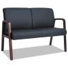 Alera Reception Lounge Series Wood Loveseat, 44.88w x 26.13d x 33h, Black/Mahogany1