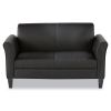 Alera Reception Lounge Furniture, Loveseat, 55.5w x 31.5d x 33.07h, Black1