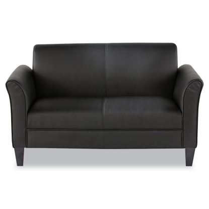 Alera Reception Lounge Furniture, Loveseat, 55.5w x 31.5d x 32h, Black1
