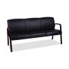 Alera Reception Lounge WL 3-Seat Sofa, 65.75w x 26d.13 x 33h, Black/Mahogany1