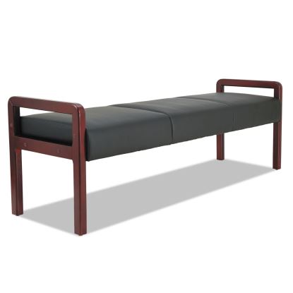 Alera Reception Lounge WL Series Bench, Three-Seater, 65.75w x 22.25d x 22.88h, Black/Mahogany1