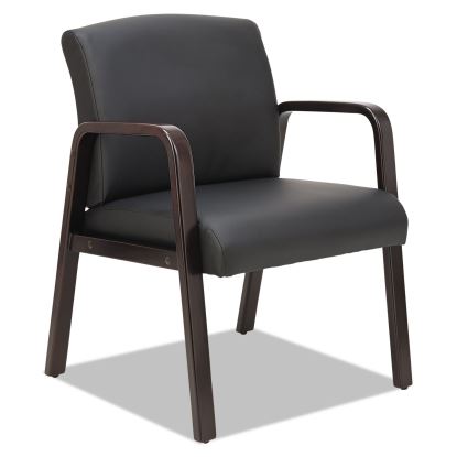 Alera Reception Lounge WL Series Guest Chair, 24.21" x 24.8" x 32.67", Black Seat/Back, Espresso Base1