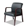 Alera Reception Lounge WL Series Guest Chair, 24.21" x 24.8" x 32.67", Black Seat/Back, Mahogany Base2