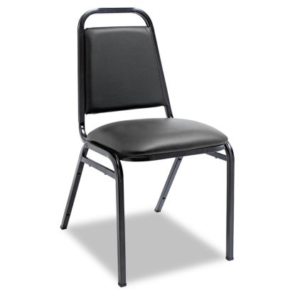 Padded Steel Stacking Chair, Supports Up to 250 lb, Black, 4/Carton1
