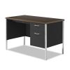 Single Pedestal Steel Desk, 45.25" x 24" x 29.5", Mocha/Black2