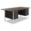 Double Pedestal Steel Desk, 72" x 36" x 29.5", Mocha/Black1