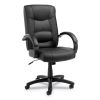 Alera Strada Series High-Back Swivel/Tilt Top-Grain Leather Chair, Supports Up to 275 lb, 17.91" to 21.85" Seat Height, Black1