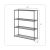 All-Purpose Wire Shelving Starter Kit, 4-Shelf, 60 x 18 x 72, Black Anthracite Plus2