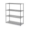 All-Purpose Wire Shelving Starter Kit, 4-Shelf, 60 x 24 x 72, Black Anthracite Plus1