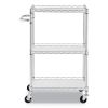 3-Shelf Wire Cart with Liners, 24w x 16d x 39h, Silver, 500-lb Capacity2