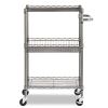 Three-Tier Wire Cart with Basket, 28w x 16d x 39h, Black Anthracite2