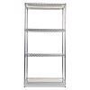 NSF Certified Industrial 4-Shelf Wire Shelving Kit, 36w x 18d x 72h, Silver2