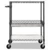 Three-Tier Wire Cart with Basket, 34w x 18d x 40h, Black Anthracite2