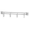 Hook Bars For Wire Shelving, Four Hooks, 18" Deep, Silver, 2 Bars/Pack2