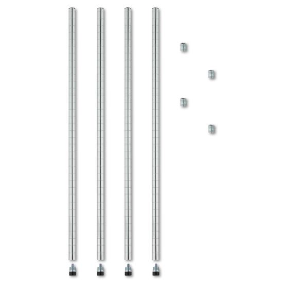 Stackable Posts For Wire Shelving, 36" High, Silver, 4/Pack1