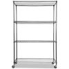 NSF Certified 4-Shelf Wire Shelving Kit with Casters, 48w x 18d x 72h, Black Anthracite2