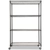 NSF Certified 4-Shelf Wire Shelving Kit with Casters, 48w x 18d x 72h, Black2
