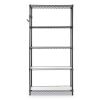5-Shelf Wire Shelving Kit with Casters and Shelf Liners, 36w x 18d x 72h, Black Anthracite2