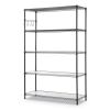 5-Shelf Wire Shelving Kit with Casters and Shelf Liners, 48w x 18d x 72h, Black Anthracite1