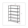 NSF Certified 6-Shelf Wire Shelving Kit, Six-Shelf, 48w x 18d x 72h, Black2