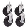 Optional Casters for Wire Shelving, 200 lbs/Caster, Gray/Black, 4/Set2