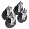 Optional Casters For Wire Shelving, 125 lbs/Caster, Black, 4/Set2