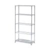 Residential Wire Shelving, Five-Shelf, 36w x 14d x 72h, Silver1