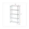 Residential Wire Shelving, Five-Shelf, 36w x 14d x 72h, Silver2