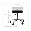 Height Adjustable Lab Stool, Backless, Supports Up to 275 lb, 19.69" to 24.80" Seat Height, Black Seat, Chrome Base2