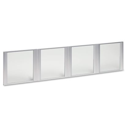Glass Door Set With Silver Frame For 72" Wide Hutch, 17w x 16h, Clear, 4 Doors/Set1