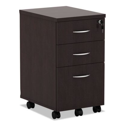 Alera Valencia Series Mobile Pedestal File, Left/Right, 3-Drawer: Box/Box/File, Legal/Letter, Espresso, 15.88 x 20.5 x 28.381