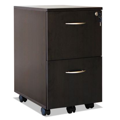 Alera Valencia Series Mobile Pedestal, Left or Right, 2 Legal/Letter-Size File Drawers, Espresso, 15.38" x 20" x 26.63"1