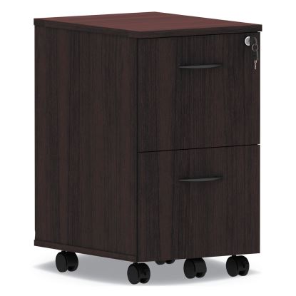 Alera Valencia Series Mobile Pedestal, Left or Right, 2 Legal/Letter-Size File Drawers, Mahogany, 15.38" x 20" x 26.63"1