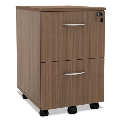 Alera Valencia Series Mobile Pedestal, Left or Right, 2 Legal/Letter-Size File Drawers, Modern Walnut, 15.38" x 20" x 26.63"1