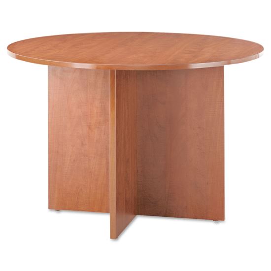 Alera Valencia Round Conference Table with Legs, 29.5h x 42 dia, Medium Cherry1