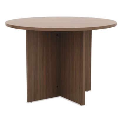 Alera Valencia Round Conference Table with Legs, 29.5h x 42 dia, Modern Walnut1