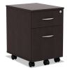 Alera Valencia Series Mobile Pedestal, Left or Right, 2-Drawers: Box/File, Legal/Letter, Espresso, 15.88" x 19.13" x 22.88"1