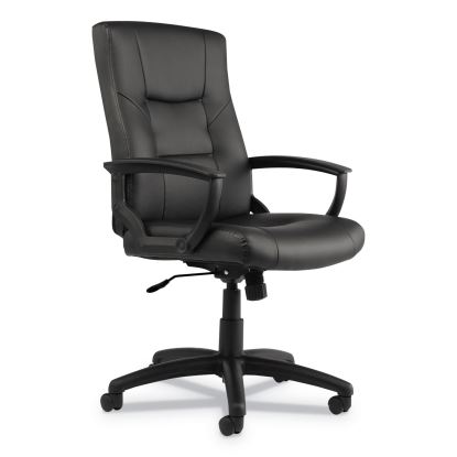 Alera YR Series Executive High-Back Swivel/Tilt Bonded Leather Chair, Supports 275 lb, 17.71" to 21.65" Seat Height, Black1
