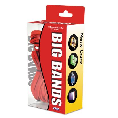 Big Bands Rubber Bands, Size 117B, 0.07" Gauge, Red, 48/Box1