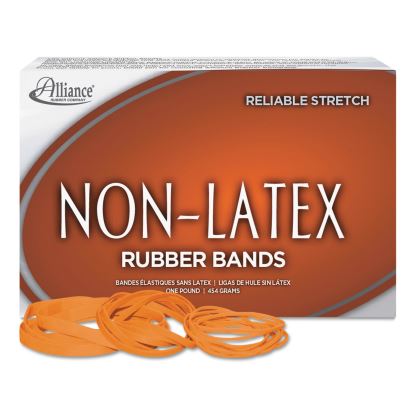 Non-Latex Rubber Bands, Size 117B, 0.04" Gauge, Orange, 1 lb Box, 250/Box1