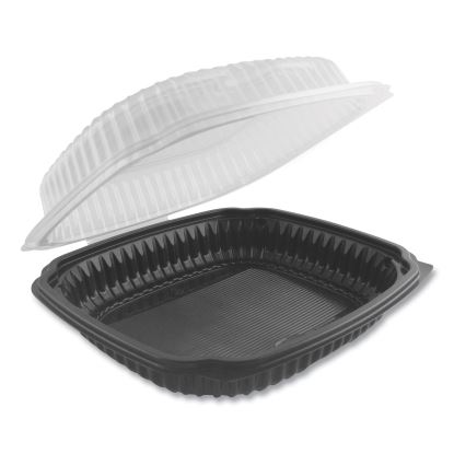 Culinary Lites Microwavable Container, 47.5 oz, 10.56 x 9.98 x 3.18, Clear/Black, 100/Carton1