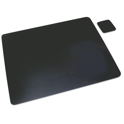 Leather Desk Pad w/Coaster, 19 x 24, Black1