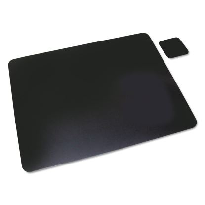 Leather Desk Pad w/Coaster, 20 x 36, Black1