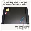 Executive Desk Pad with Antimicrobial Protection, Leather-Like Side Panels, 24 x 19, Black2