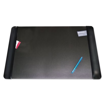 Executive Desk Pad with Antimicrobial Protection, Leather-Like Side Panels, 36 x 20, Black1